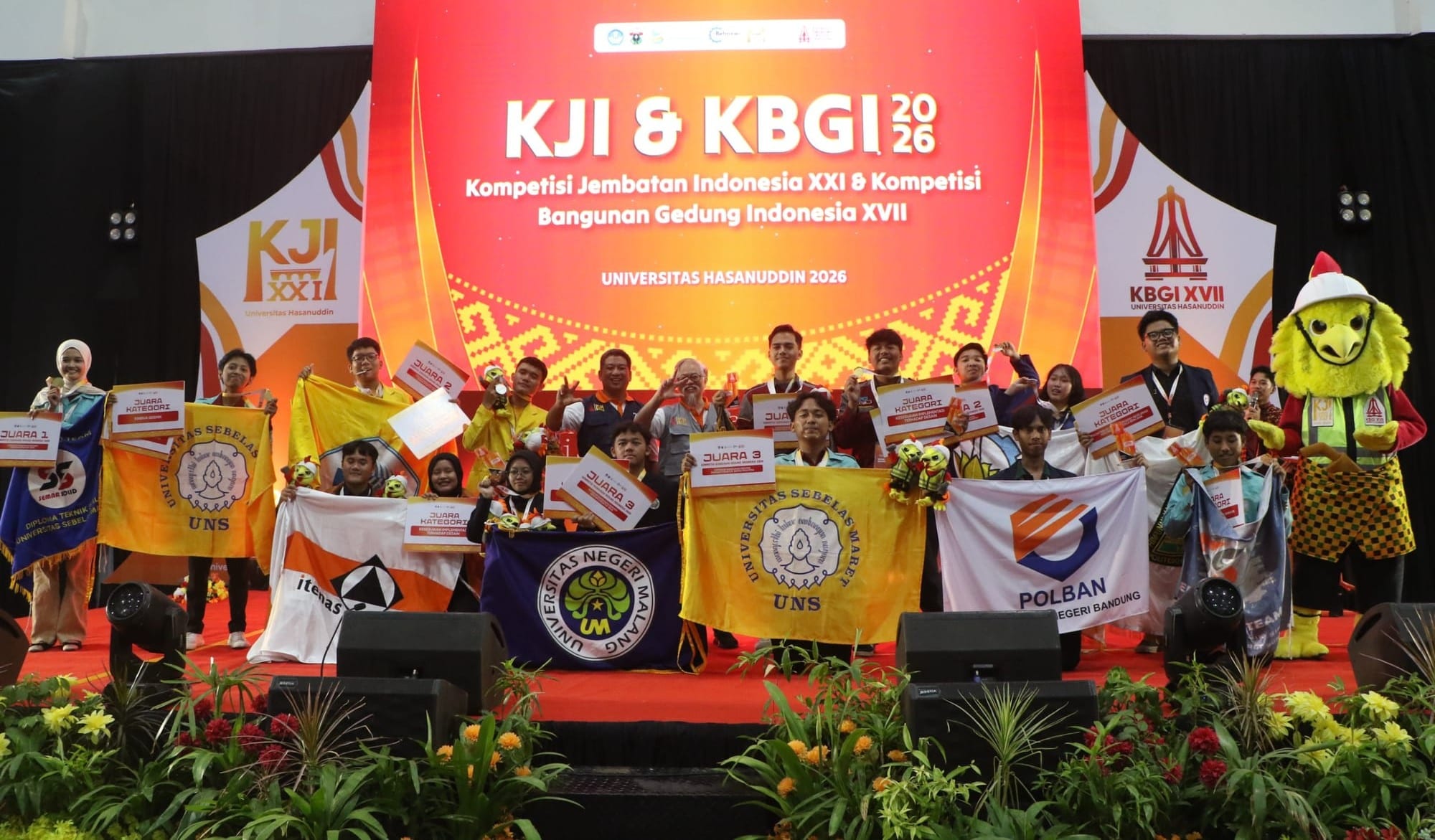 Daftar Pemenang Kompetisi Jembatan Indonesia dan Kompetisi Bangunan Gedung Indonesia 2026 di Unhas